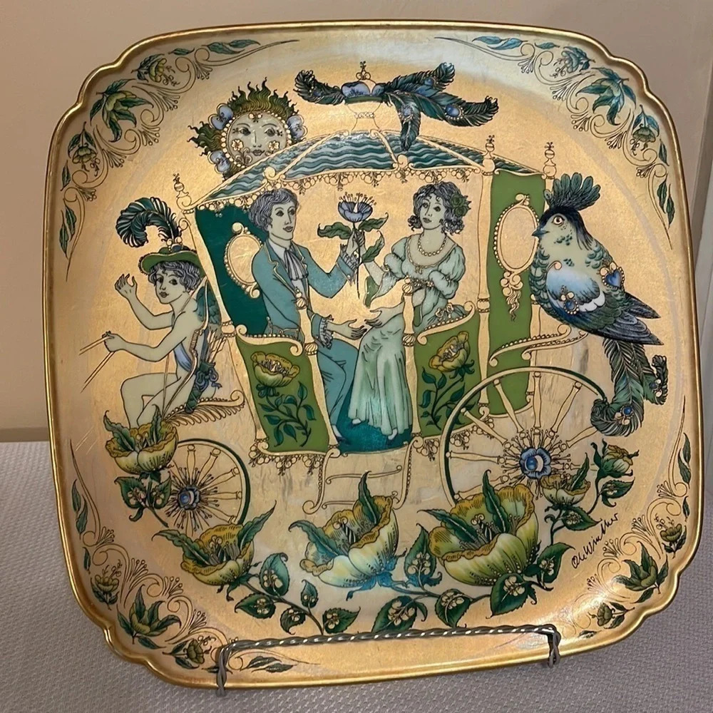 Hutschenreuther Ole winther plate collectible China wedding vintage 1978 gold